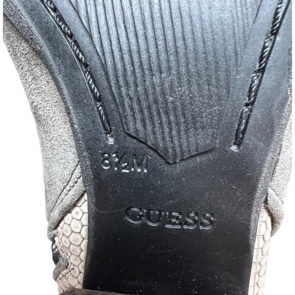 GUESS Cardio Women's 8.5 Ankle Boot Gray Lizard Suede Zip Leather Bootie - Picture 10 of 14